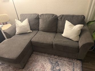 Gray Fabric Sectional Sofa with Chaise