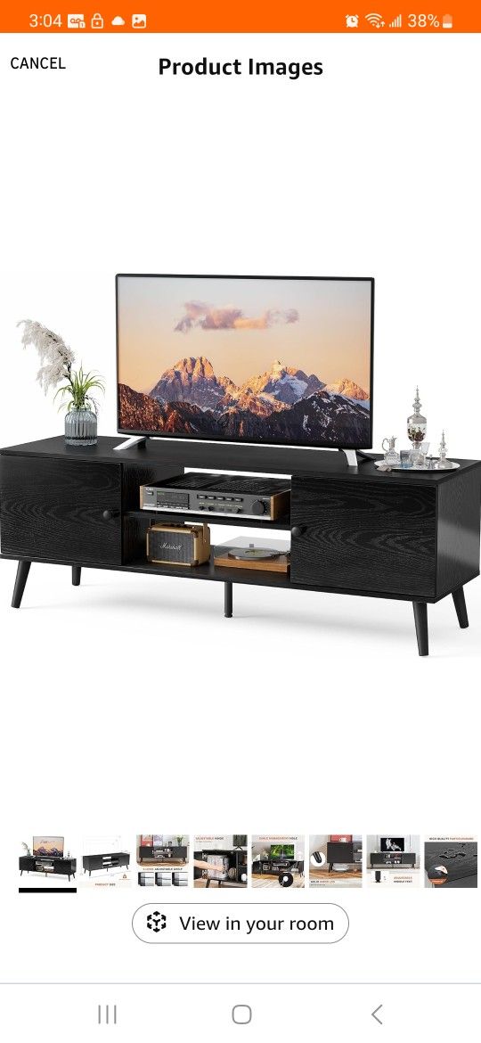TV Stand for 55 & 60 inch Television, Entertainment Center with Storage, 2 Cabinet 