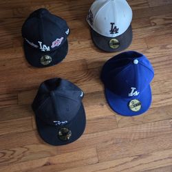 4 Dodgers Hats Some World Series See Pics