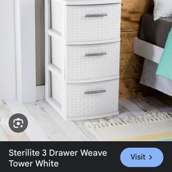 White 3 Drawer Storage Tower