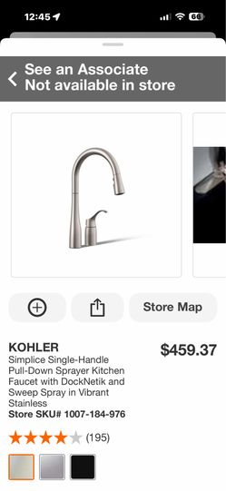 Kholer Simplice Single-Handle Pull-Down Sprayer Kitchen Faucet with DockNetik and Sweep Spray in Vibrant Stainless