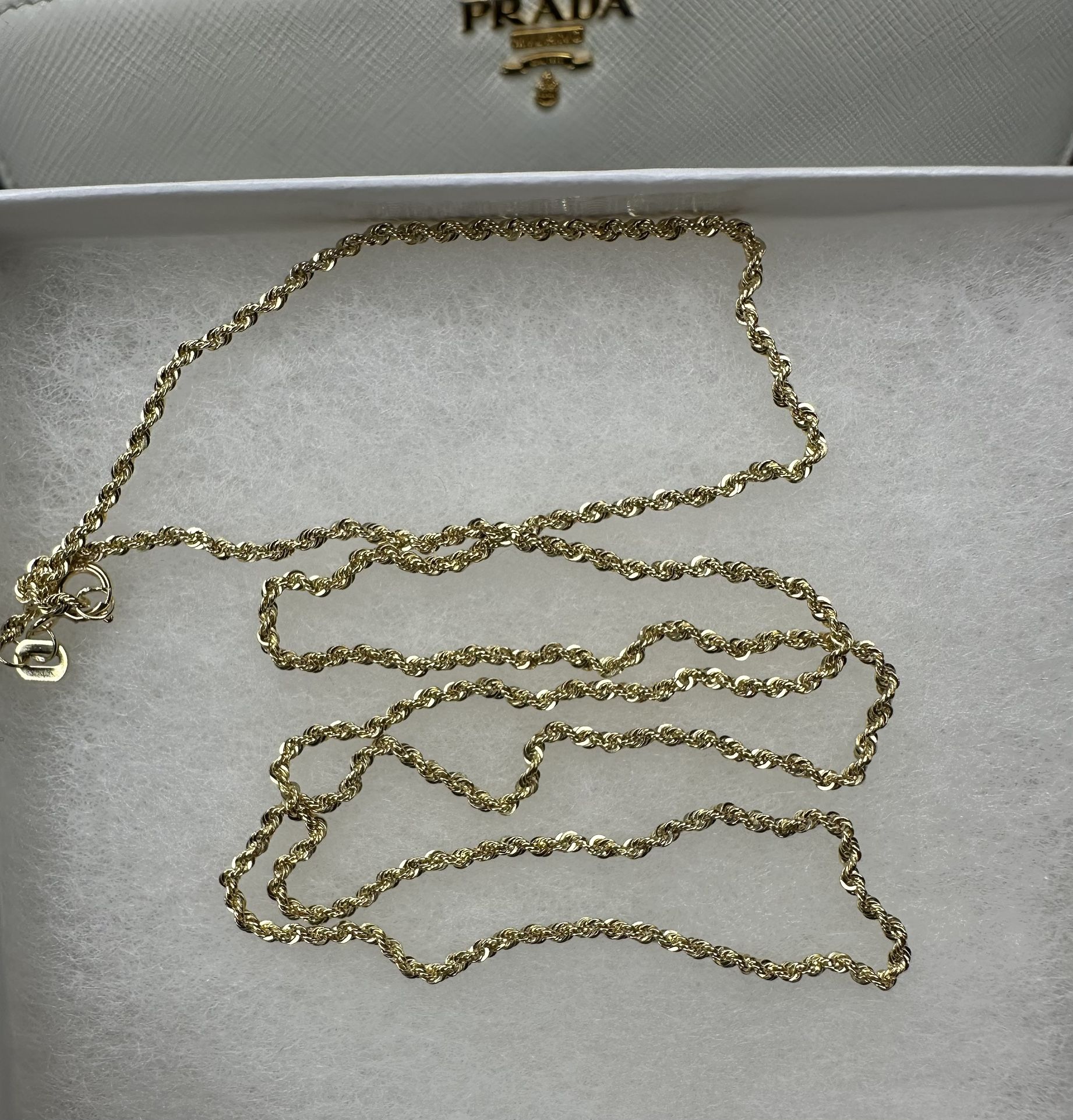 Gold 10K Rope Diamond Cut Chain, Neckless HOLLOW 