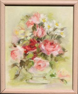 Roses original floral still life oil painting oil on canvas beautiful piece 9x11