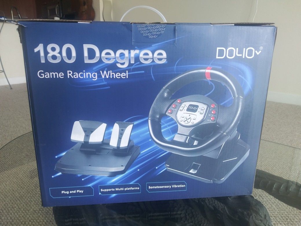 Racing wheel for gaming fits all gaming systems.