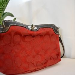 Vintage Red Coach Wristlet 