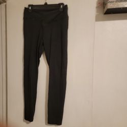 Victorias Secret Pink Black Leggings Crossed Front