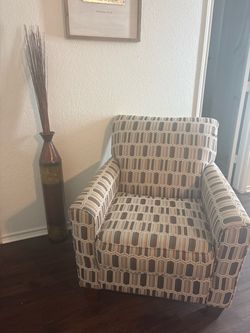 Upholstered Accent Armchair with Geometric Pattern