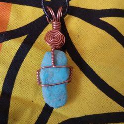 Turquoise Wire Wrap Pendant 