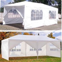 10'x20' Outdoor Canopy Tent. W ('hite Gazebo Pavilion with 6 Side Walls/'1