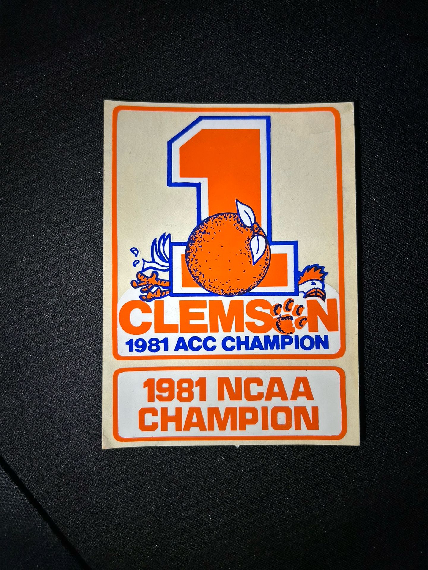 Vintage Original Clemson 1981 ACC championship Sticker