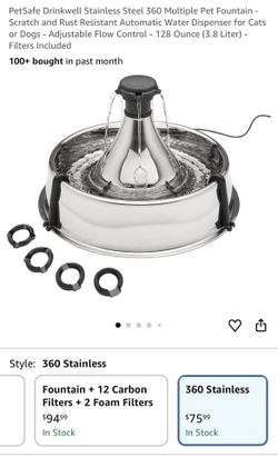 PetSafe Drinkwell Stainless Steel 360 Pet Fountain