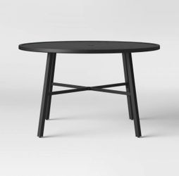 Fairmont 4-Person Round Patio Dining Table Black - Threshold