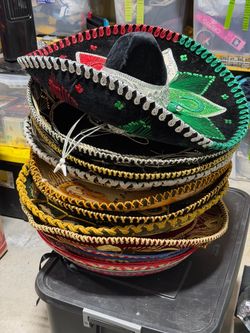 Mexican Spanish Sombrero Hats – Traditional Fiesta Party Decor lot of 14