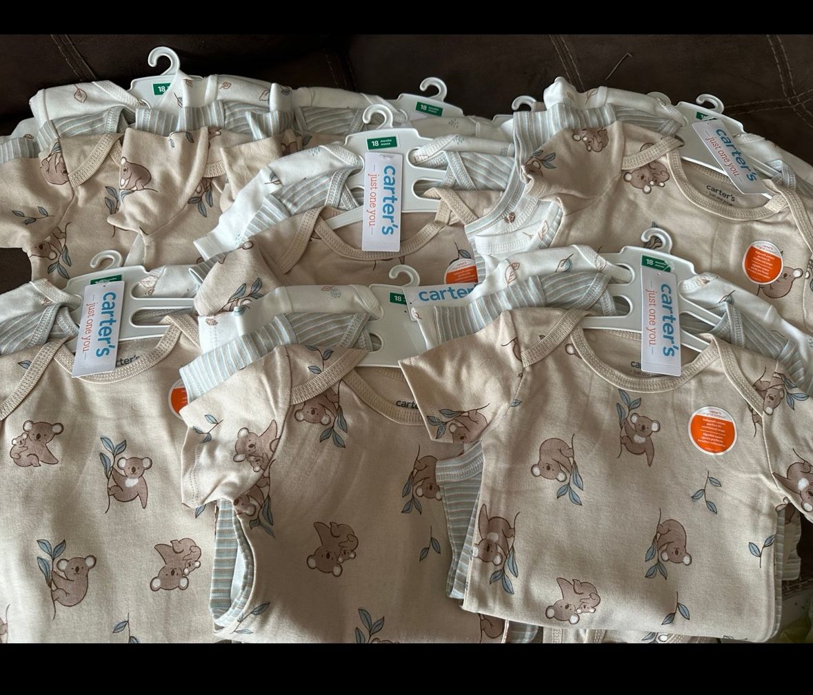 New 10 Packs Of 3 Carters Baby Onesies Size 18 Months
