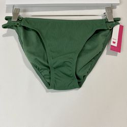 Xhilaration Women’s Strappy Ribbed Bikini Bottom Olive Green Size Medium NWT