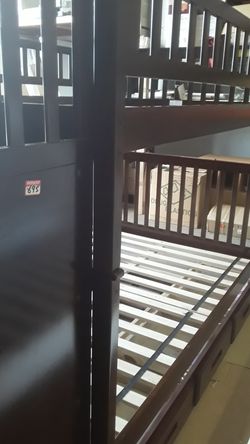 Full on Full Bunk Bed with Trundle bed & 3 drawers