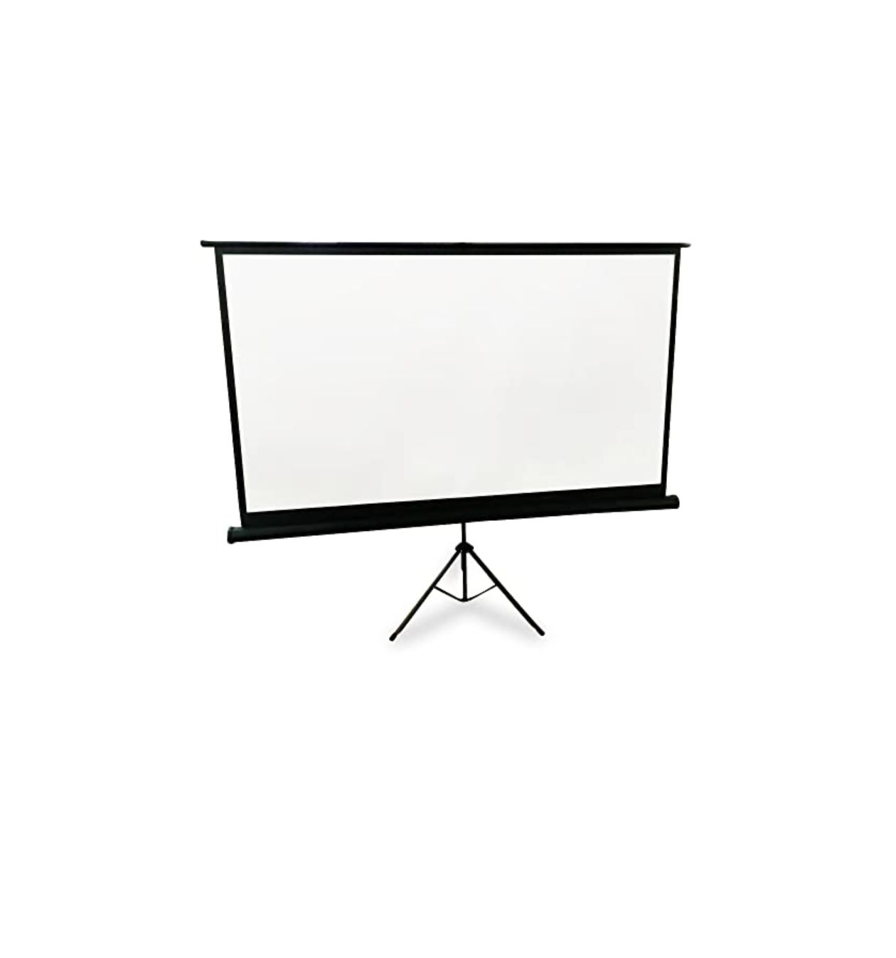 Universal 100-Inch Tripod Screen - Floor Standing Portable Fold-Out Roll-up Tripod Manual Projector Screen