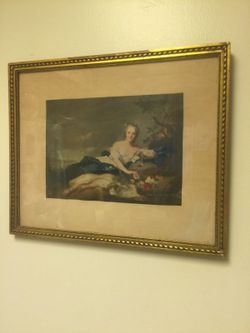 Portrait of Anne Henrietta of France very old with plaster frame