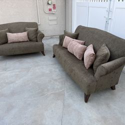 Custom Sofa and Loveseat Set