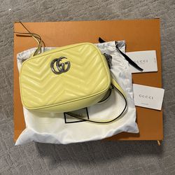 Gucci Yellow Marmont Small Shoulder Bag 