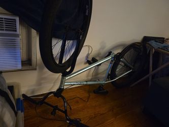 Silver BMX Bike Frame with Wheels