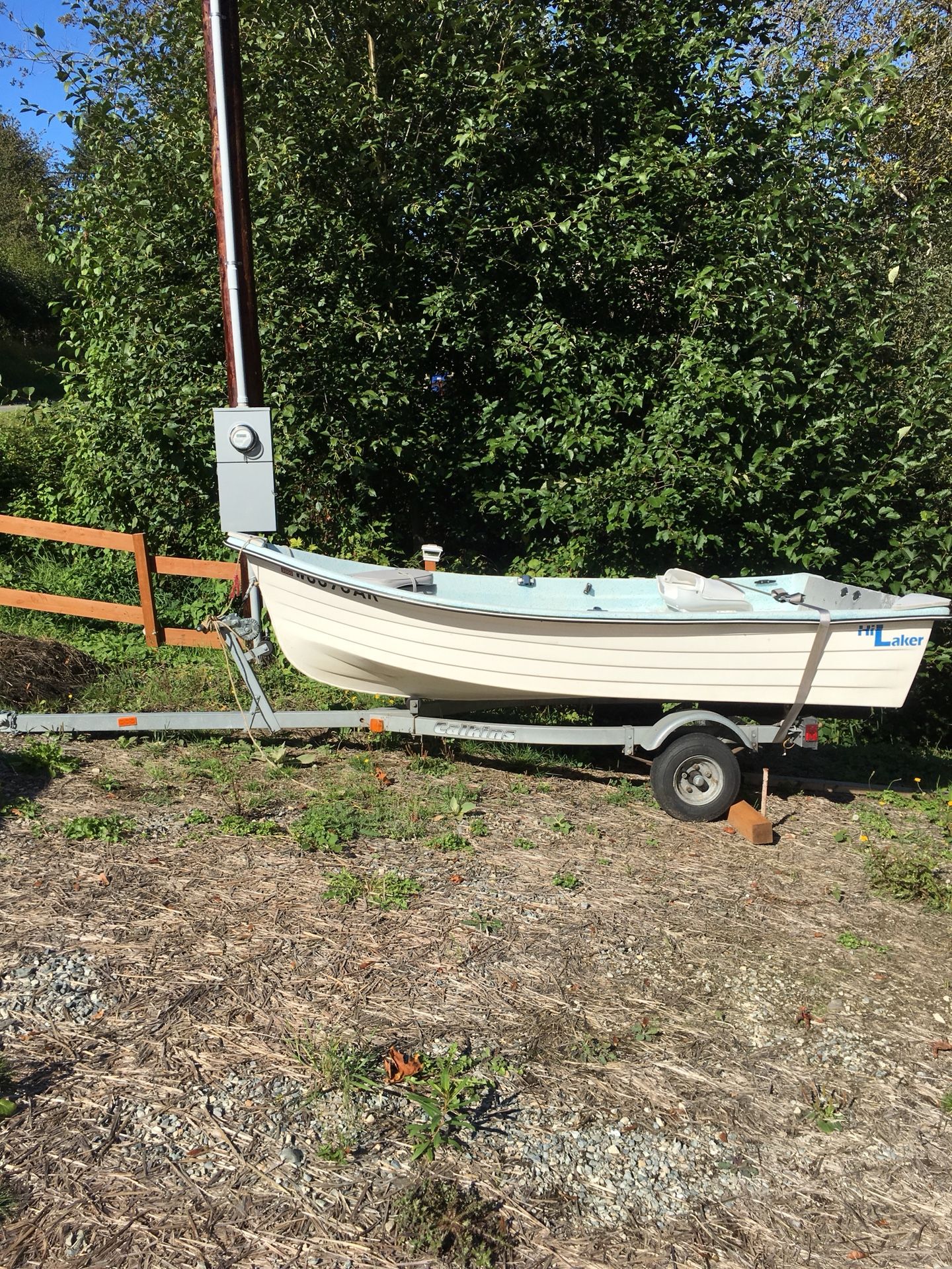 Here Fishy-Fishy...Hi Laker 10ft - Evinrude 6 - Calkins Trailer 12 ft
