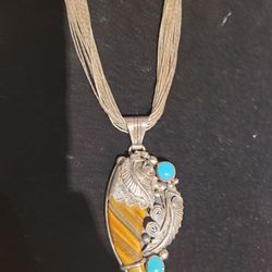 Running Bear Navajo Sterling Silver Necklace