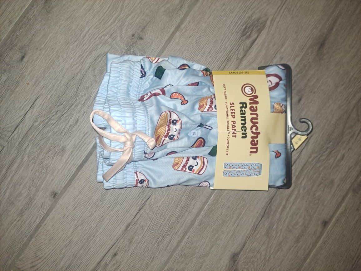 New, Pajamas Pants, Clothes, Size Large, Marchan, Ramen, Sleep Pants, Blue, Stocking Stuffer