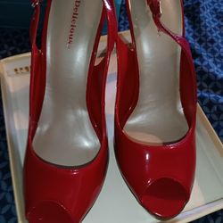 Red Peep Toe Heels 