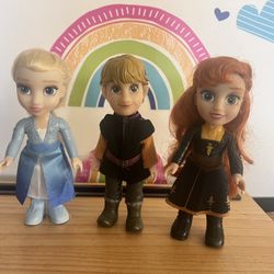 DISNEY FROZEN 2  - - ELSA  ANNA & KRISTOFF - 6 1/2 INCH DOLLS - GREAT  CONDITION