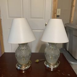 Ste Of 2 Beautiful Cristal Lamps
