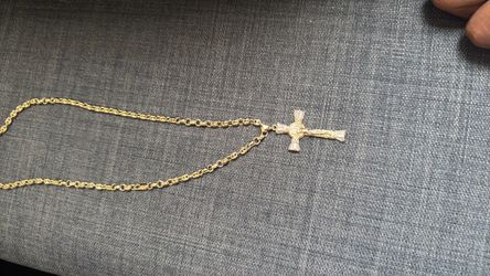 Gold Plated Cross Pendant Necklace 45$