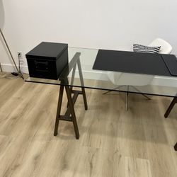 Glass Desk & Office Chair