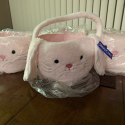 Pink  Bunny Easter Baskets 