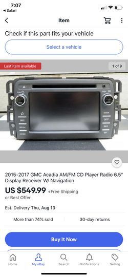 GMC Acadia stock radio fits 2015-2017 $100
