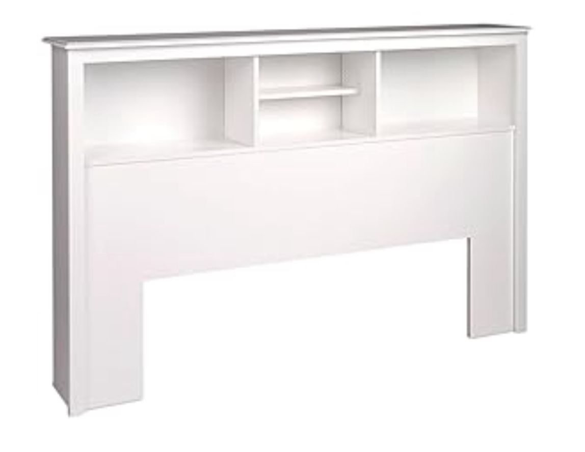 Queen Headboard / Bookcase. White