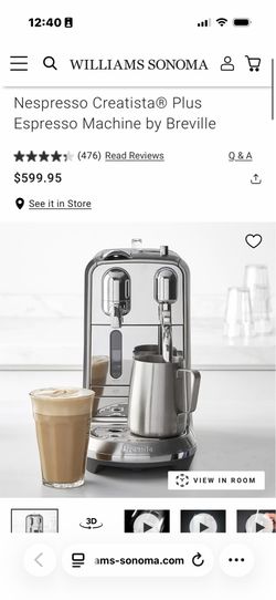 Nespresso Creatista® Plus Espresso Machine by Breville