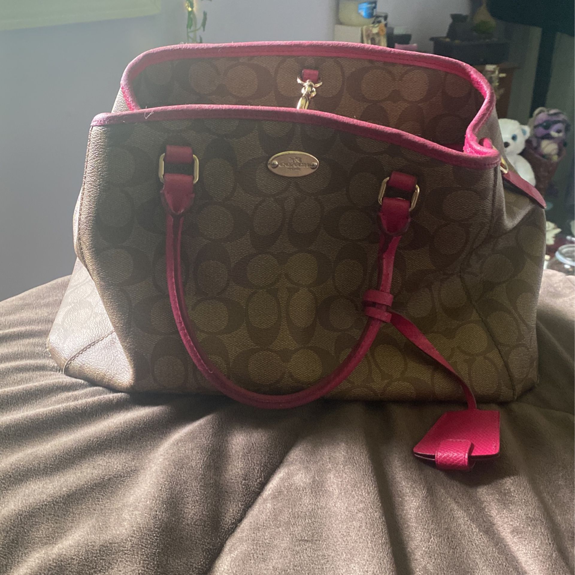 Pink Leather Coach Bag