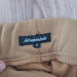 woman's/ man's Brown Jogger Pants Elastic Waist Pockets Drawstring Size S