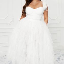 Large White Tulle Dress