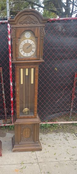 Small 3 Weight Musical Oak Grandfather Longcase Clock
