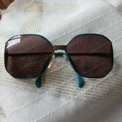 Vintage Silhouette 8012/25 Gold and Teal Sunglasses Made In Austria