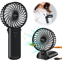 Handheld Fan, Mini Portable Personal Fan with lanyard, 4 Speeds Level 180° Foldable Design for Desk/Travel/Office/Outdoor