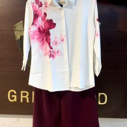 Floral Blouse & Skirt Set