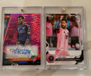 2024 Topps Chrome MLS Luciano Acosta Auto /25 Pink Shimmer Refractor  & L. Messi