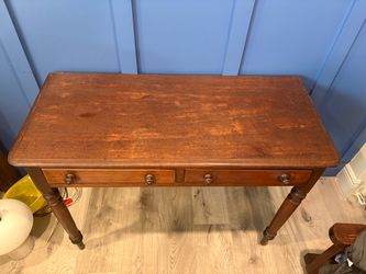 Antique Mahogany Two-Drawer Console Table