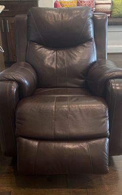 Dark Brown Leather Power Recliner
