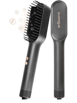 PLAVOGUE Hair Straightener Brush, 3 in 1 Hair Straightening Comb Straightening Hot Air Brush for Women, Anti Scald & Heat Damage, Fast Heating, Dual V