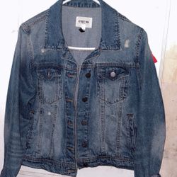 C'EST TOI Distressed Blue Denim Jacket
