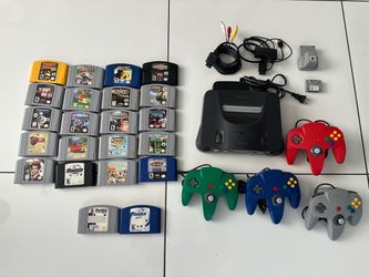 Nintendo 64 Console Bundle with 4 Controllers and 22 Games